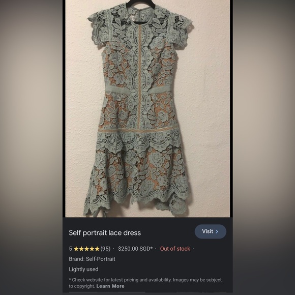 #152 Elegant Butterfly Sleeve Crochet Lace Casual O-neck High Waist Dress - Picture 8 of 16